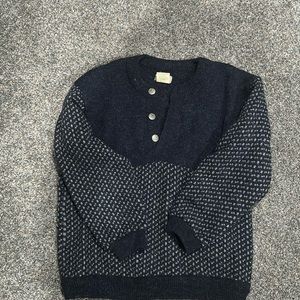 L.L. Bean Vintage Norwegian Wool Fisherman Sweater Size Large Navy